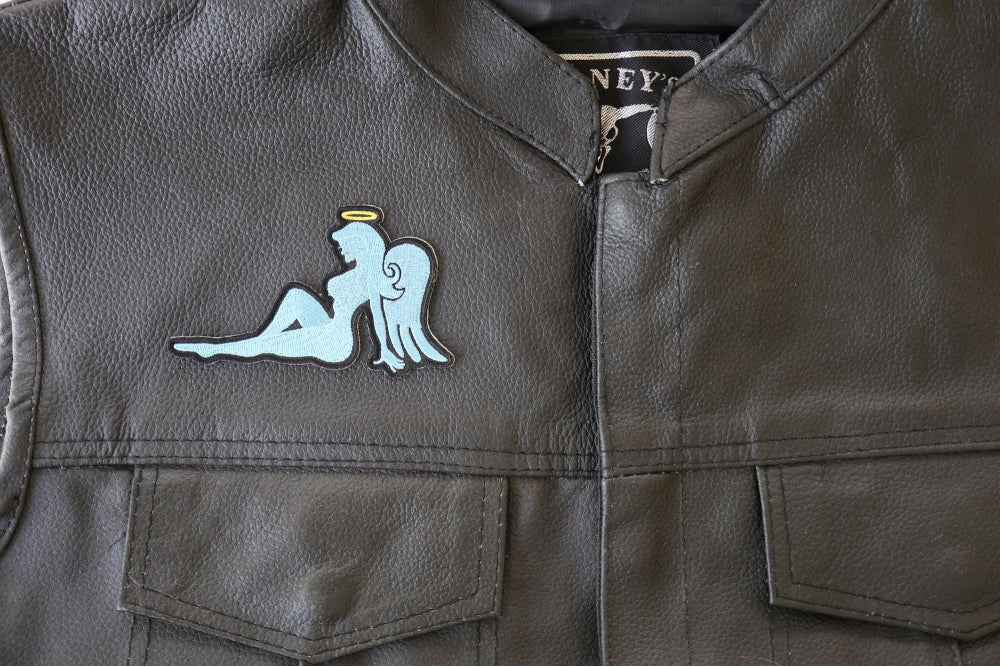 Blue Angel Girl Iron-On Novelty Patch – Embroidered Patch ( 4x3 inches )